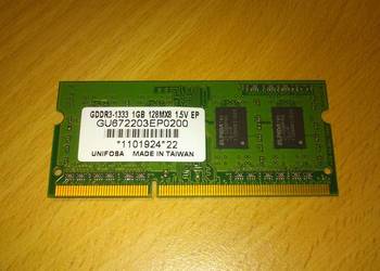 Pamięć RAM DDR3 GDDR3-1333 1GB Unifosa