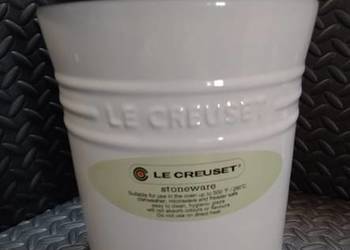 Le Creuset duży biały pojemnik do przechowywania słoik z pokrywką kamionka