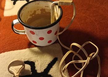 Garnek+grzałka Vintage z głębokiego PRL-u