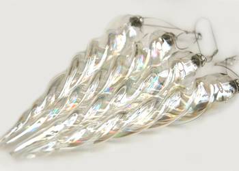 Bombki szklane tradycyjne duże sople iryzowane 24 cm