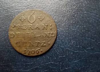 Stare monety 6 fenig 1706 Niemcy srebro