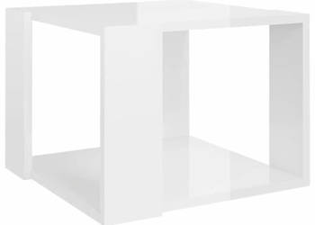 Stolik kawowy biały z połyskiem 40x40x30 cm WM-806316