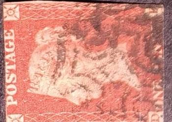 PENNY RED 1841 Wielka Brytania z kasownikiem CROSS