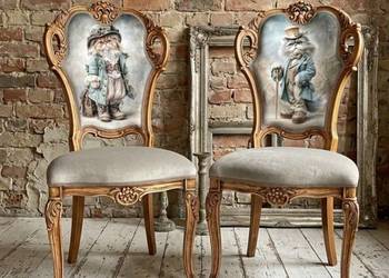 Eleganckie krzesło Vintage/Retro z motywem kotów