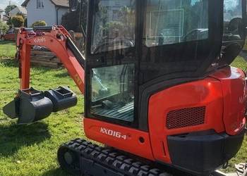 minikoparka Kubota kx016-4 2015r., 3 łyżki, szybkozłącze, nowe gąsiennice