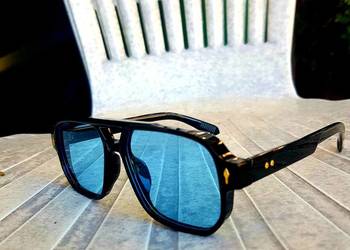 Piękne męskie okulary lub unisex nowość 2026 kwadratowe niebieski czarny