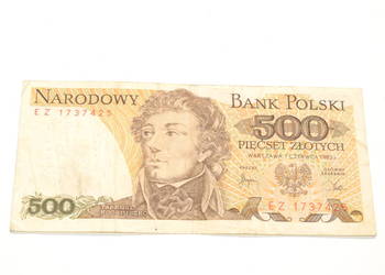 Stary banknot 500 złotych Kościuszko 1982 antyk