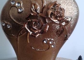 Wazon ozdobny róże złoty 32 cm