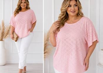 Bluzka damska plus size wyszywana ażurowa biust 150cm