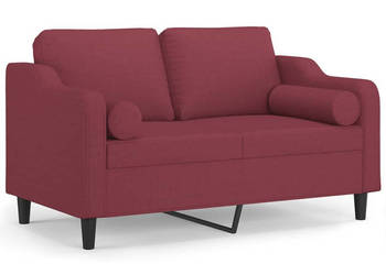 2-osobowa sofa z poduszkami winna czerwień 120 cm tkanina WM-3200843
