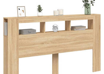 Wezgłowie łóżka z LED dąb sonoma 180x185x1035 cm WM-837360