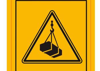 Naklejka ostrzegawcza zagrożenie podwieszony ładunek / podnoszony dźwigiem