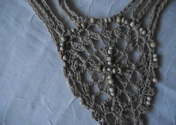 BAWEŁNIANY, AUTORSKI NASZYJNIK - PIASEK PUSTYNI BAWEŁNIANY, AUTORSKI NASZYJNIK - PIASEK PUSTYNI