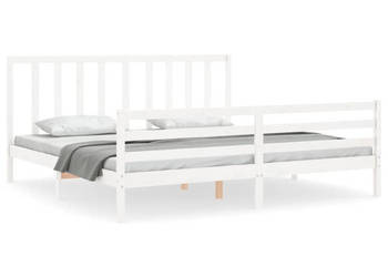 Łóżko bez materaca białe lite drewno sosnowe 200x200 cm WM-3193812