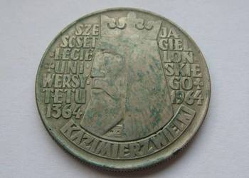 10 zł Kazimierz Wielki 1964 napis wypukły + inne 10 zł Kazimierz Wielki