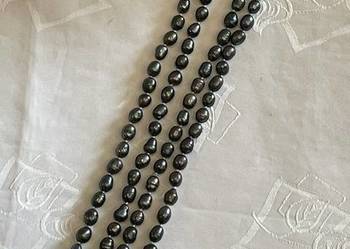 Klasyczny naszyjnik z czarnych pereł – 120g