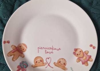 NOWY Talerz świąteczny Smukee pierniczki porcelanowy, 2 sztuki, elegancki