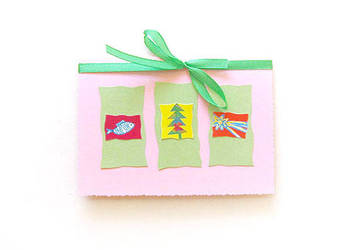 pastelowe kartki na Święta i Nowy Rok, różowa kartka na Boże Narodzenie