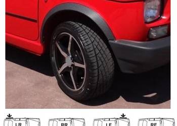 Fiat 126 nakładki na błotnik czarny mat 4 szt sierpy nadkola