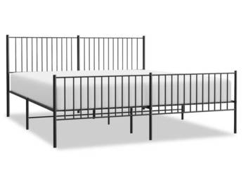 Łóżko Metalowe Czarne Rama Łóżka Ze Stelażem 200x200cm WM-350889