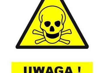 Naklejka Uwaga! Wiszące przedmioty 10 x 15 mm GF006