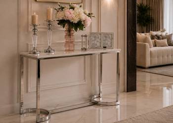 Luksusowa Nowoczesna Konsola Srebrna Glamour LOLA | Meble Premium