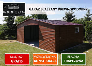 A84 Garaż Blaszany Drewnopodobny - Garaże Blaszane -Hala -WIATA - ESSTAL -