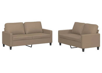 2-osobowa sofa z poduszkami cappuccino sztuczna skóra WM-3201412