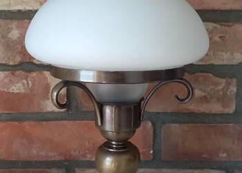 Lampka metalowa Stołowa Gabinetowa Nocna Szklany klosz Lampa (702)