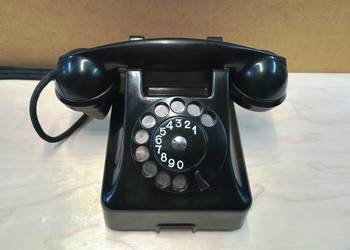 PRL Telefon T4, bakelit, 1957r. Piękny, ekspozycyjny zabytek techniki.