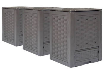 Kompostowniki 3 szt. 60x60x83 cm 900 L rattan z tworzywa WM-278918