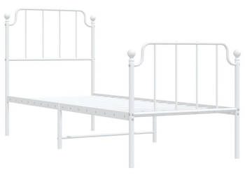 Łóżko Metalowe Białe Rama Łóżka Ze Stelażem Biała 75x190 cm WM-373944