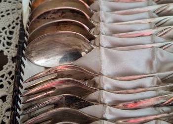 Stare posrebrzane sztućce deserowe