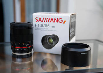 Samyang 85mm f/1.8 APSC  – portretowy, jasny, świetny stan sony E