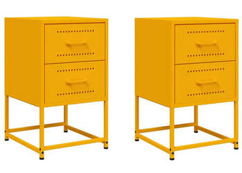 Szafki nocne 2 szt. musztardowe 36x39x605 cm stal WM-846465