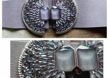 Pasek Damski-GUMA OZDOBNA BIŻUTERIA /cekiny /kamienie