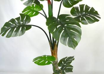 Sztuczna Monstera Deliciosa kwiat duże liście dwa pnie 120cm jak żywa