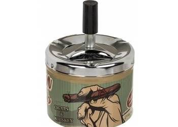 Popielniczka Metalowa Puszka Tobacco Okrągła Zamykana Out Of The Blue