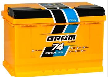 Akumulator Grom Racing 74Ah 720A EN PRAWY/LEWY PLUS