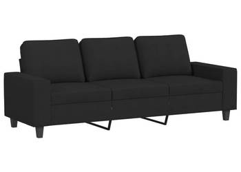 3-osobowa sofa z podnóżkiem czarna 180 cm tkaniną WM-3201155