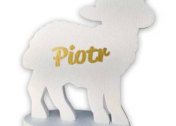 Baranki owieczki na Pierwszą Komunię. Ozdoby styropianowe