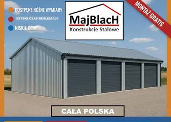 A168-Garaż Blaszany OCYNKOWANY /Wiata /Hala /Konstrukcja Stalowa Maj-Blach