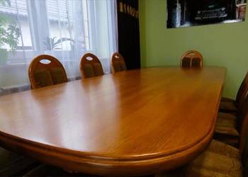 Stół dębowy + 12 krzeseł, piękny zestaw!!!