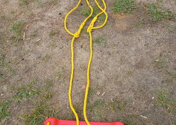 Huśtawka plastikowa czerwona/żółte linki