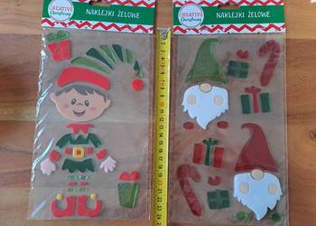 Naklejki żelowe świąteczne na okno gnom skrzat elf