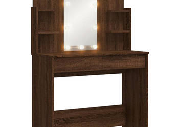 Toaletka z oświetleniem LED brązowy dąb 96x40x142 cm WM-837899