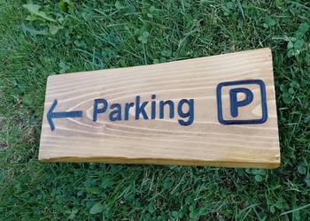 Szyld drewniany tablica PARKING kierunkowa informacyjna z drewna