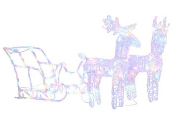 vidaXL Świąteczna dekoracja renifery z saniami, 160 diod LED,(SKU:328522)