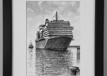 Obraz narysowany Prom 21x30/13x18 od autora