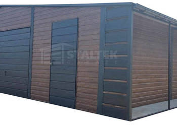 Garaż blaszany 10x6m + wiata 1m 2x Brama uchylna 2x okno drzwi dach ST139